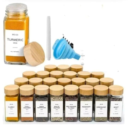 16pcs Glass spice jars
