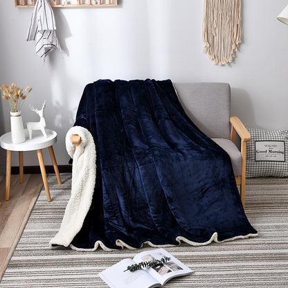 Double layer throw blanket