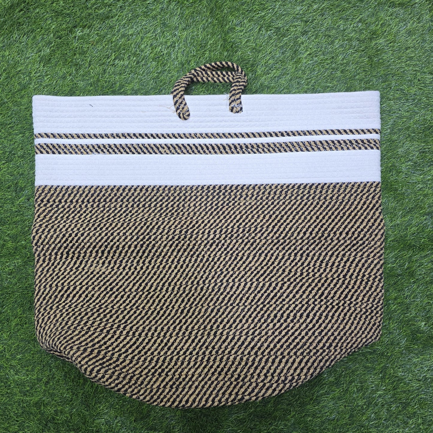 Cotton rope basket with handle