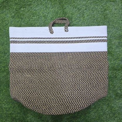 Cotton rope basket with handle