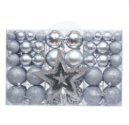 101-Piece Silver Christmas Tree Decor Balls  Set