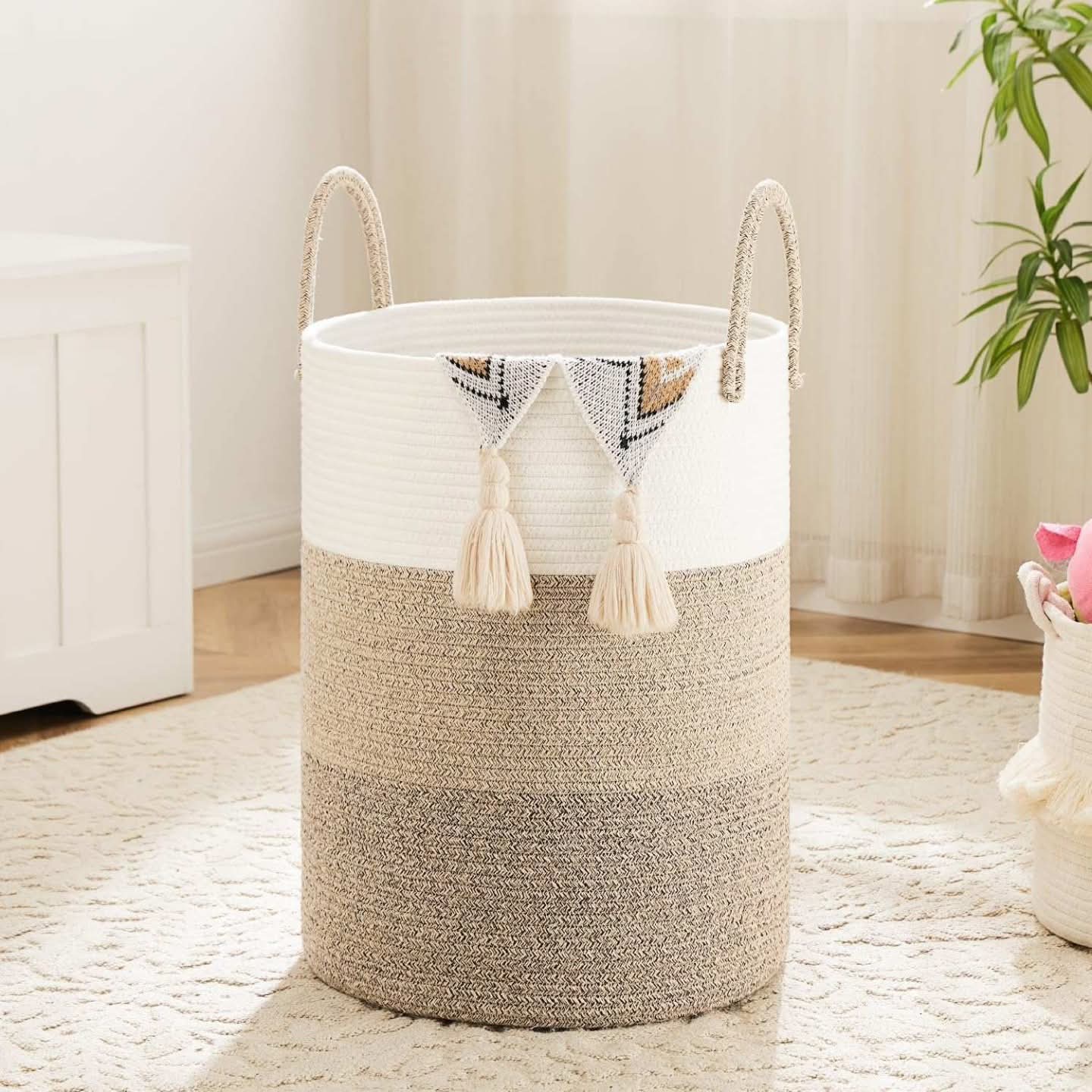 Cotton Rope Storage  Laundry Basket