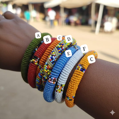 Kenyan Maasai Style Hand Woven Beaded Bracelets Bangles