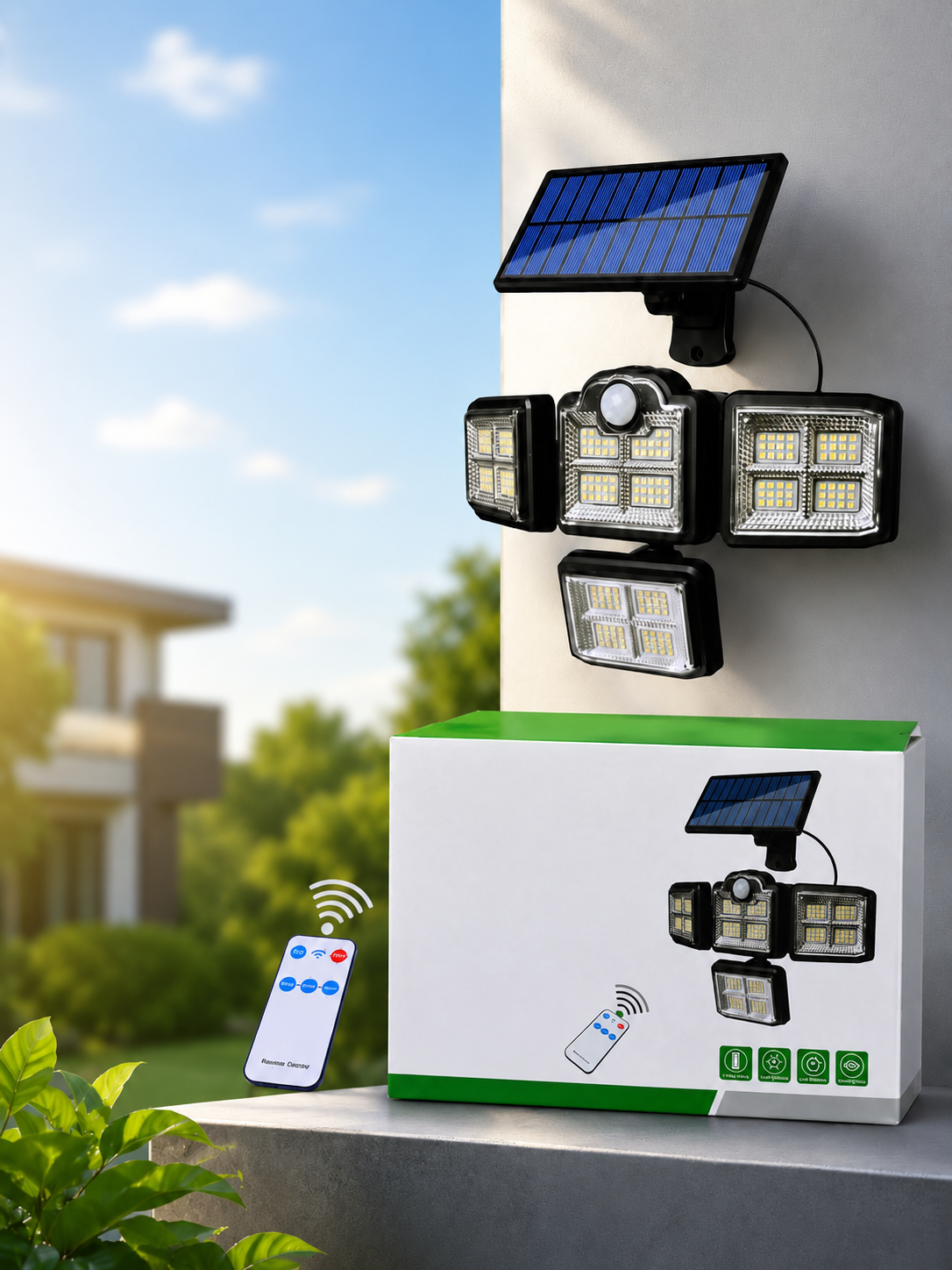 JSOT LAMP 500W Four Head Solar Sensor Light