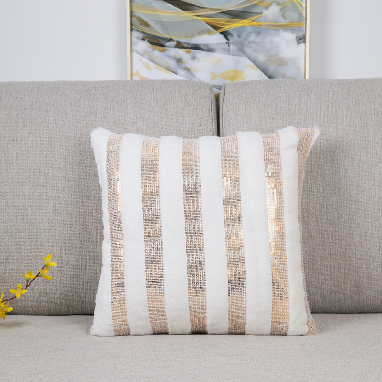 Pillow golden cushion cover