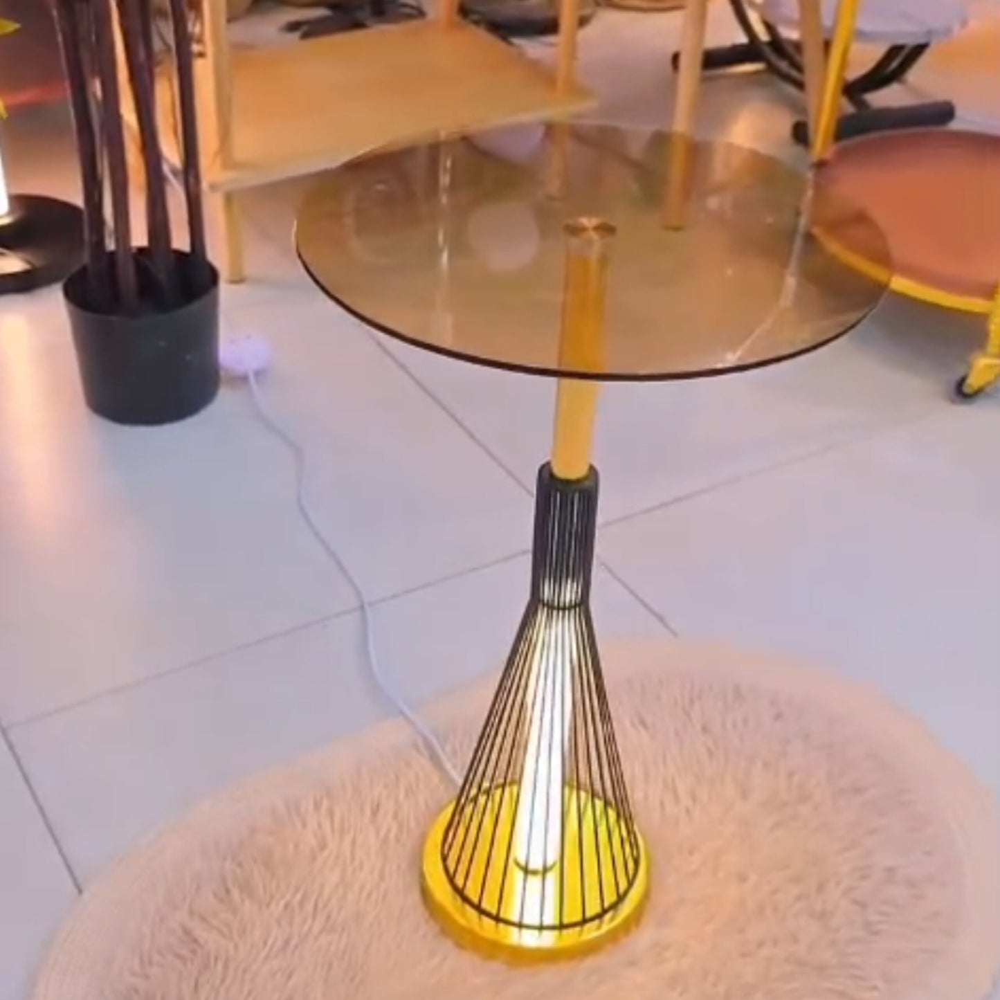 Caged Bedside Lamp and Table Lamp