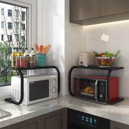 1 Tier Metallic Microwave Organizer Shelf