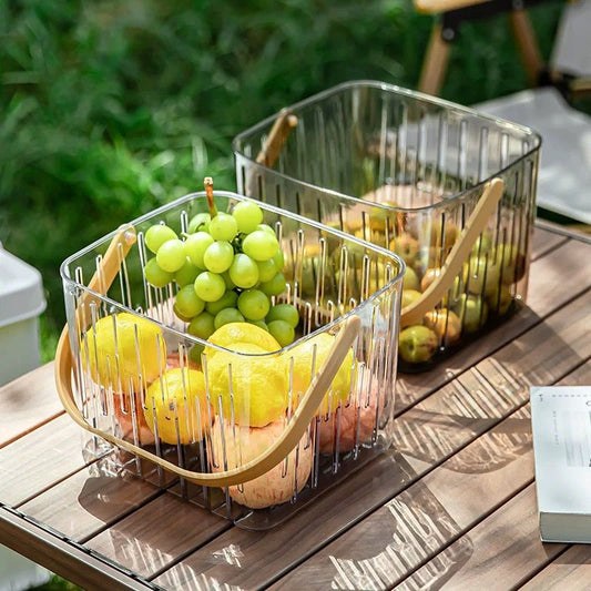 Basket storage organizer with handle