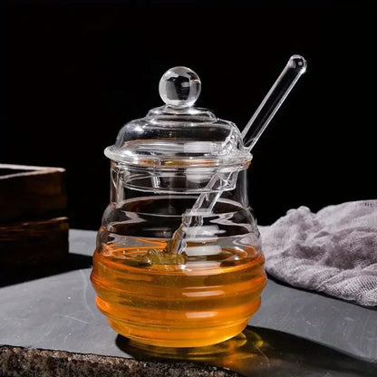 250ml Glass Honey Dispenser With Dipper