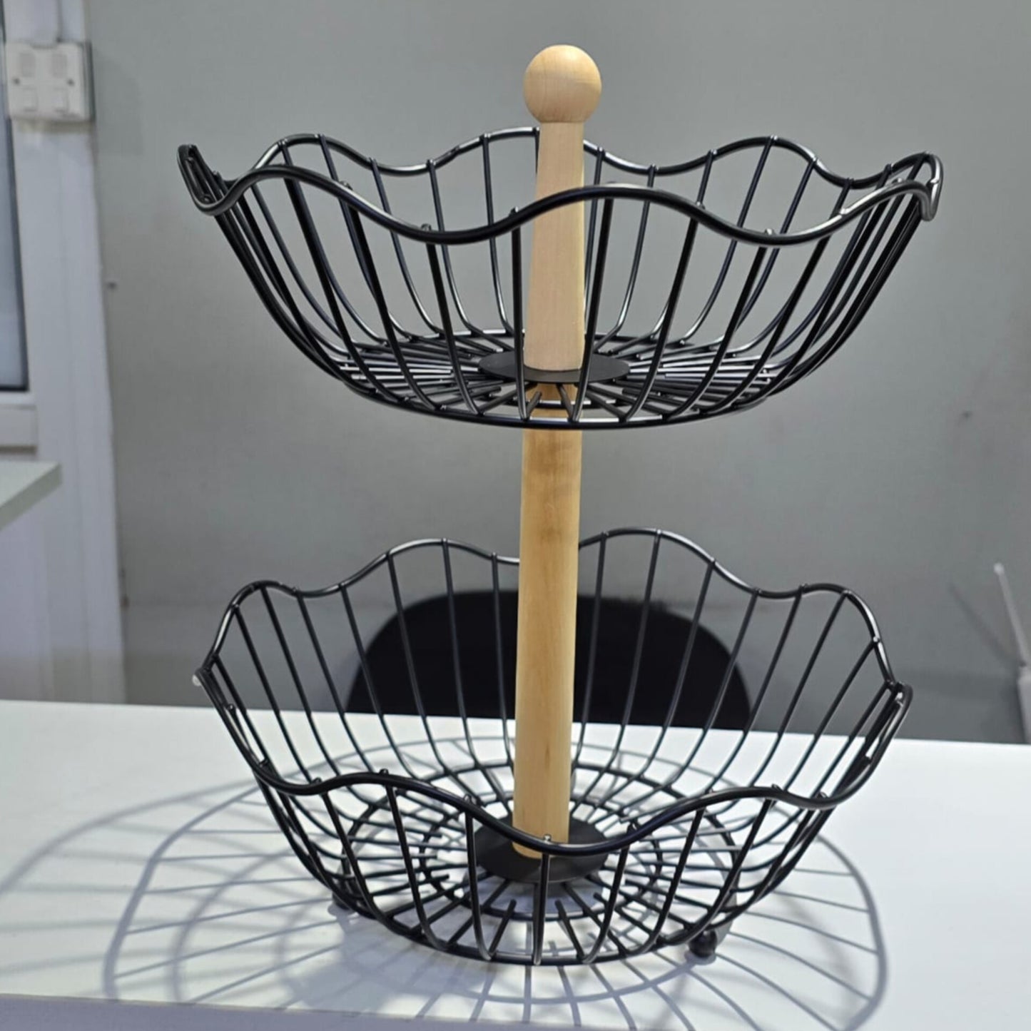 2 Layer Metallic fruit rack