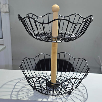2 Layer Metallic fruit rack