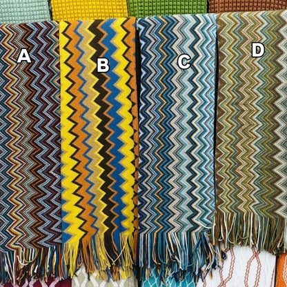 Knitted Throw Blanket with Tassel