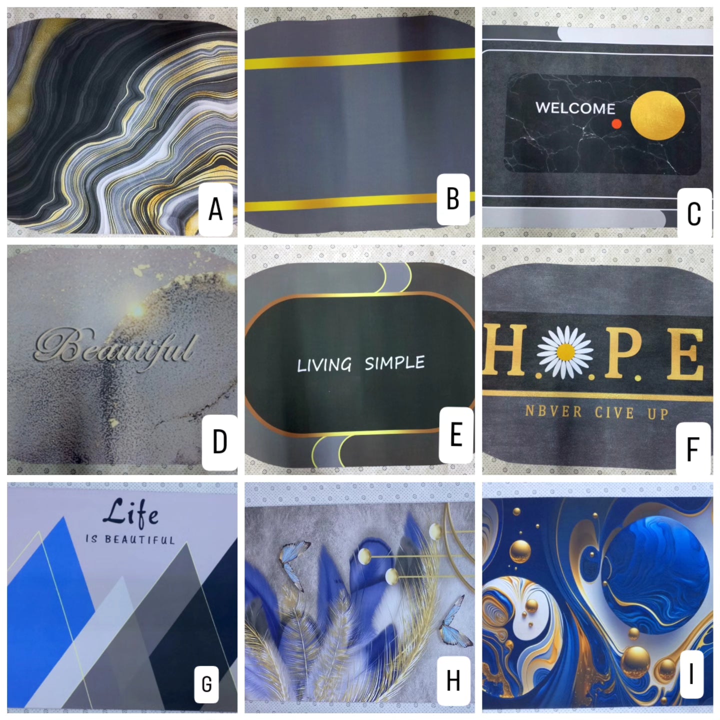 Absorbent rubber mats