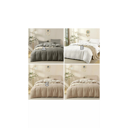 Waffle weaving soft cotton duvet cover