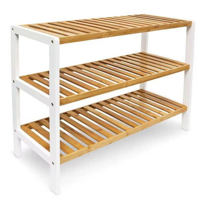 3 Layer natural bamboo shoe rack/ storage organizer