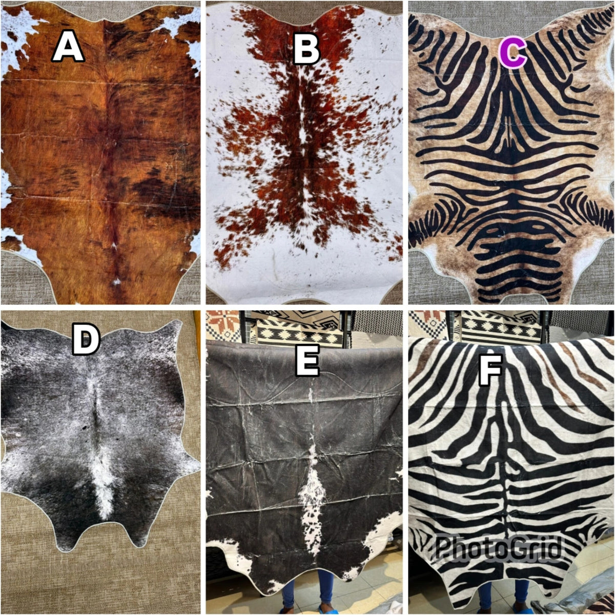 Cowhide Printed Area Rug 140x160cm