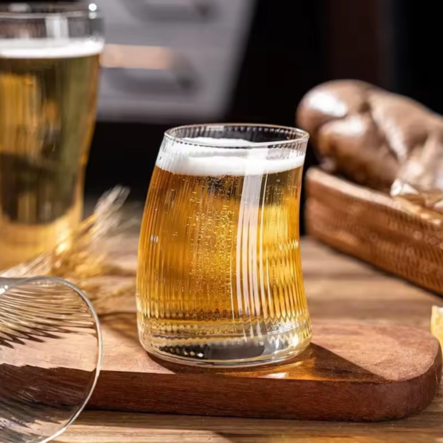 Set of 6 330ml Ribbed Glass