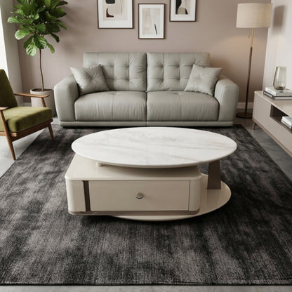 Oval  Coffee Table with Storage
