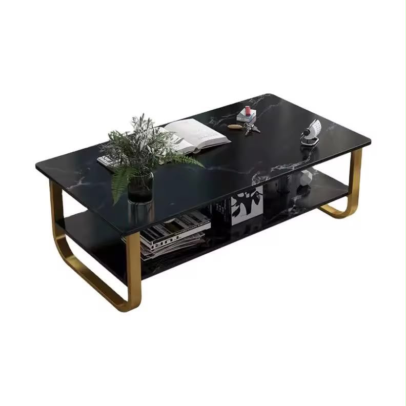 Wooden Marble Effect Design Coffee Table
