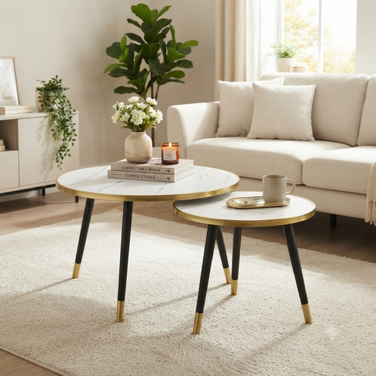 Round Nesting Coffee Table Set