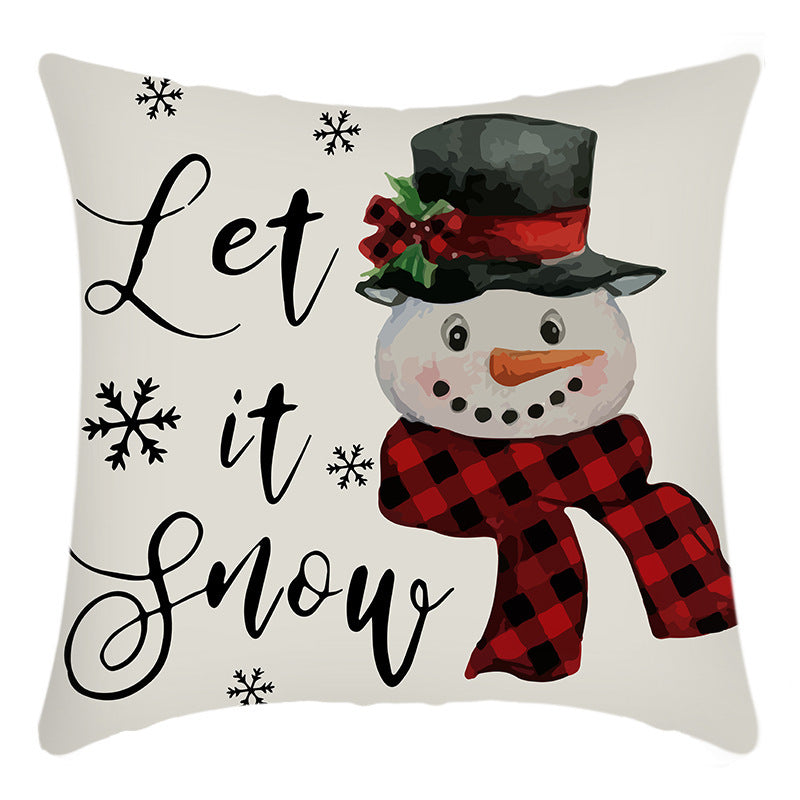 Christmas themed Linen Throw pillow cases