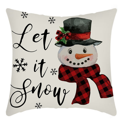 Christmas themed Linen Throw pillow cases