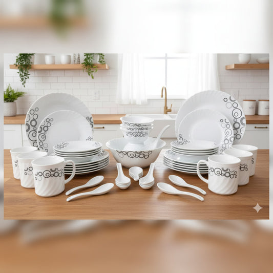 39Pc grey pattern dinner set 
