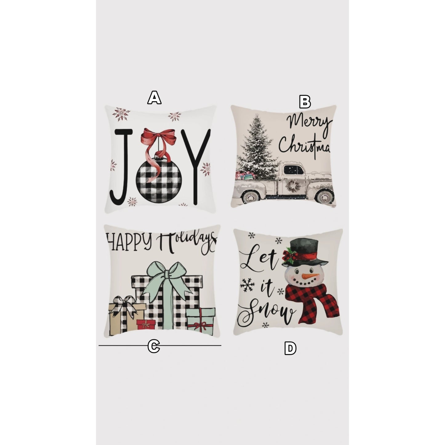 2pcs Christmas Linen Throw pillow cases 