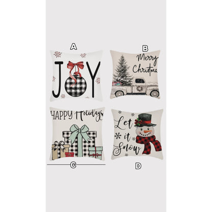 2pcs Christmas Linen Throw pillow cases 