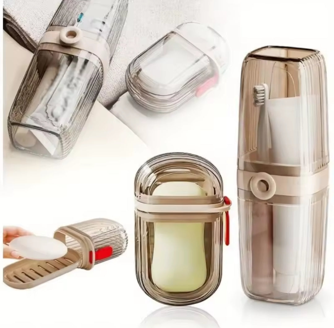 2in 1  Travel toothbrush  soap holder case set