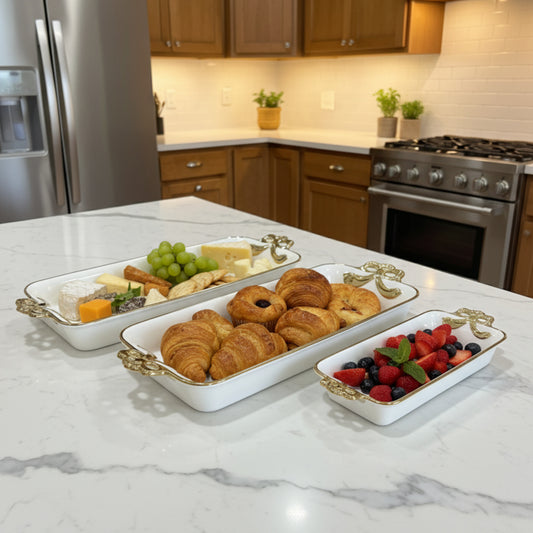 3Pcs food serving tray set