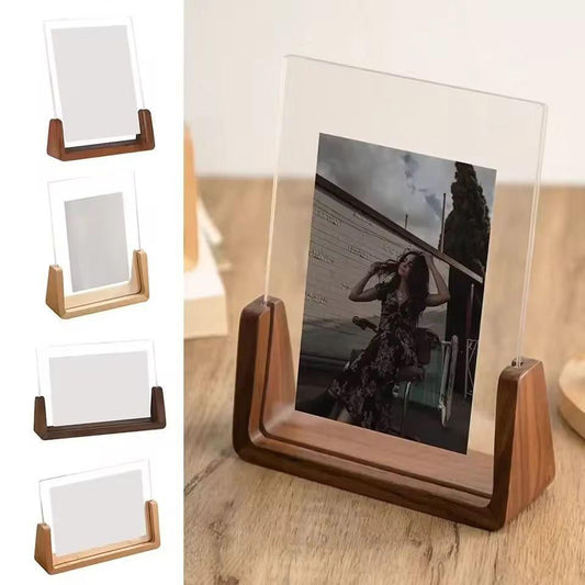 Acrylic Photo Frame with Wooden Base