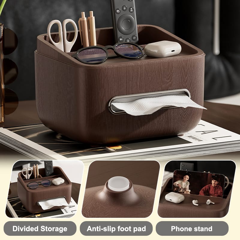 Wood Grain Tissue Holder