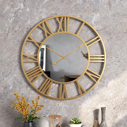 Wall clock with mirror