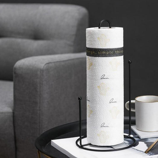 Metallic paper towel holder