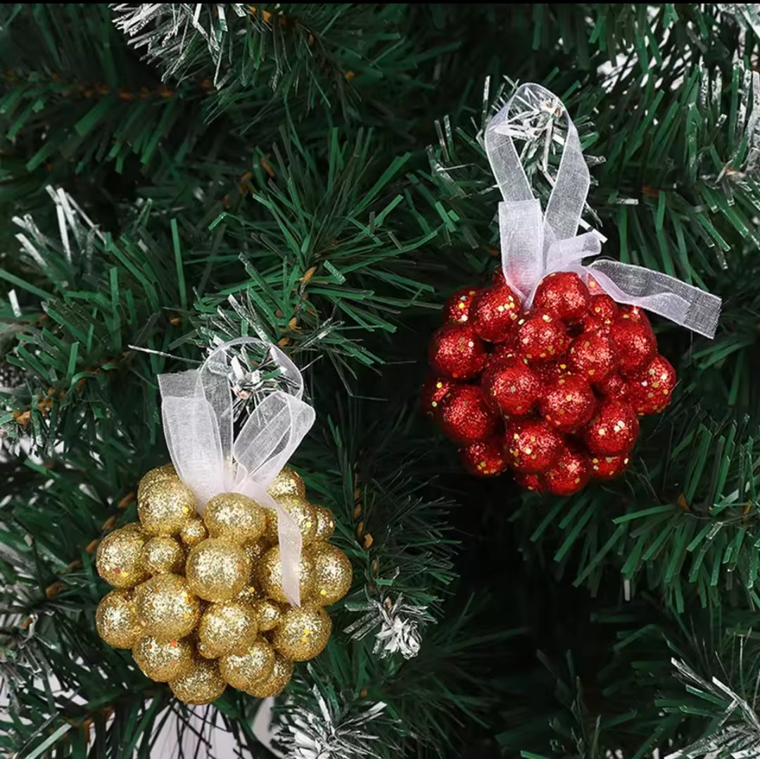 10pc Christmas tree cherry berry hanging decor