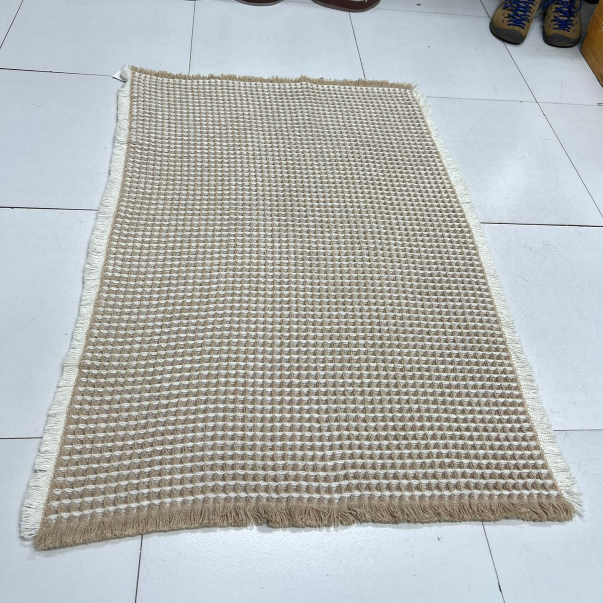 60*90 Cm Waffle Bathroom Door Mat |Door Rug| Boho Carpet