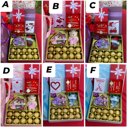 Ladies Valentine Jewelry and Chocolate  Gift Set
