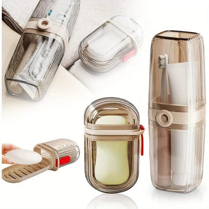 Travel soap dish & toothbrush holder set