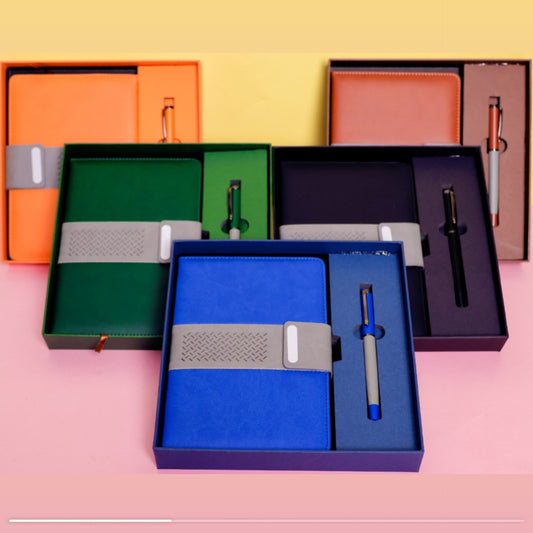 Premium Executive Faux Leather Notebook and Pen Gift Set