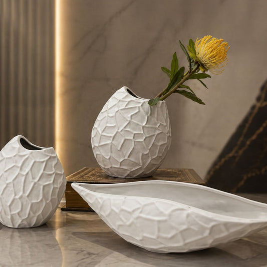 White Abstract Sculptural Set (3pcs)