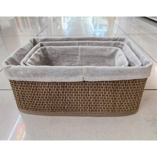 3 in 1 organising wicker basket