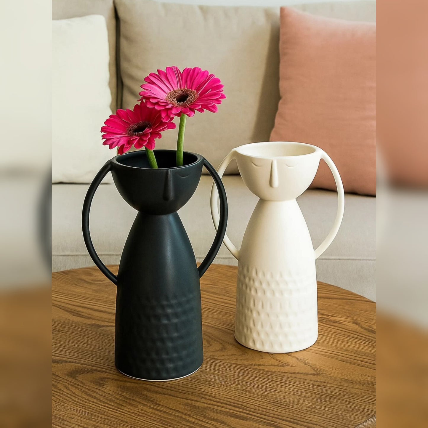 Face Decorative Flower Vase
