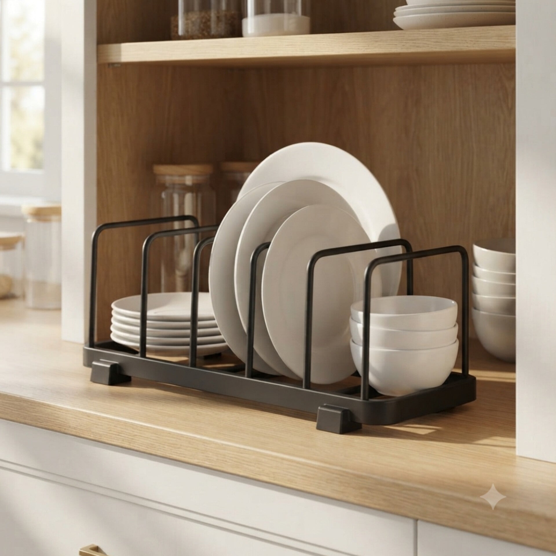 5 Slot Black Metallic Plate Holder