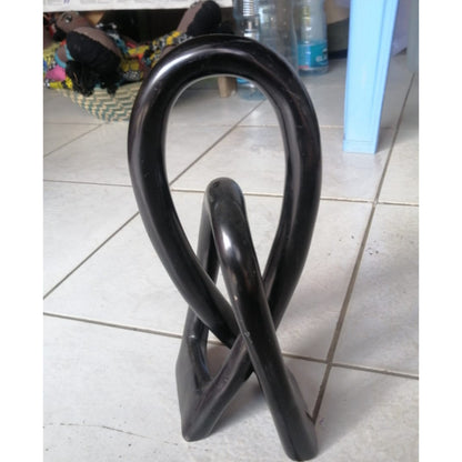 Hand-Carved Abstract Unity Sculpture