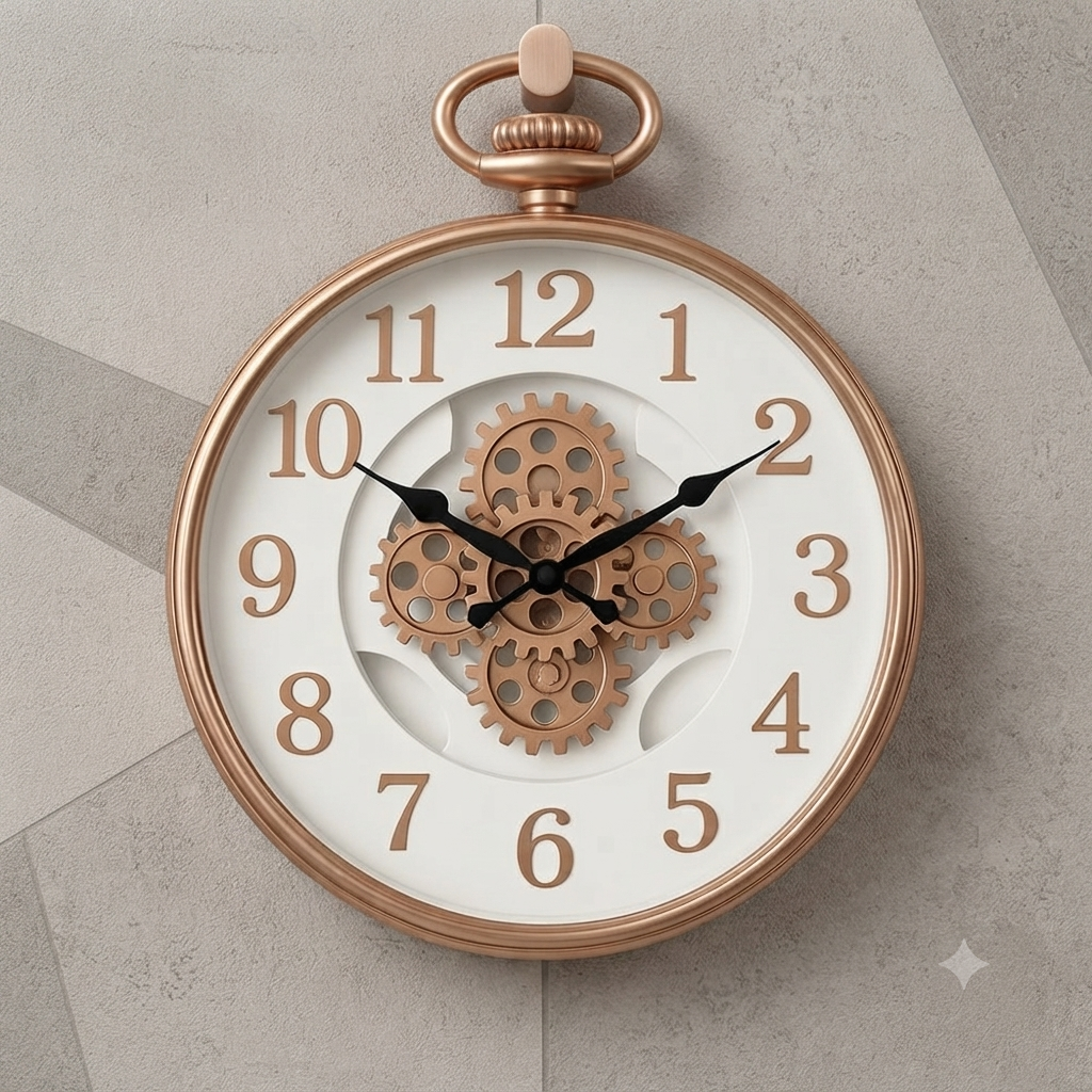 45cm Wall Clock with Moving Gears