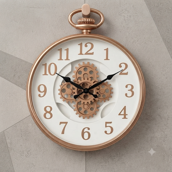 45cm Wall Clock with Moving Gears
