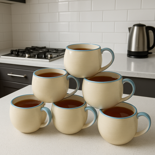 6Pc Ceramic Tea Mugs