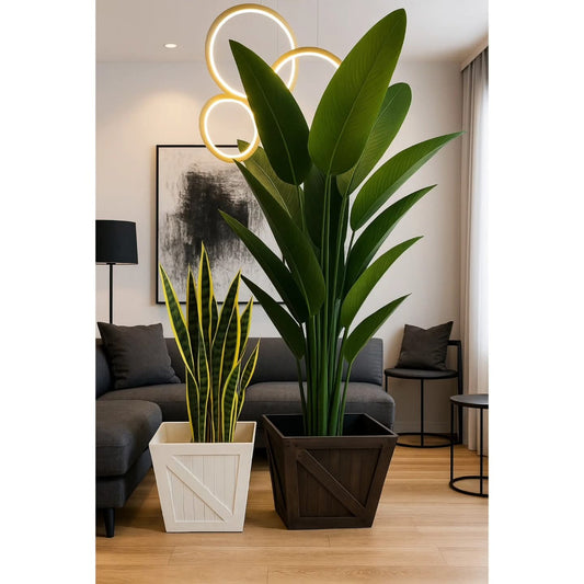 Wooden whiskey square planter