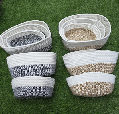 Set of 3 cotton rope baskets